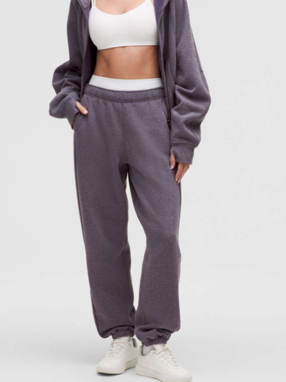 Lululemon Scuba Mid-Rise Oversized Purple Jogger XXS Heathered Nightfall NWOT